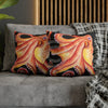 Red Octopus Kraken Tentacles Black Watercolor Ink Art Spun Polyester Square Pillow Case Home Decor