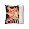 Red Octopus Kraken Tentacles Black Watercolor Ink Art Spun Polyester Square Pillow Case Home Decor