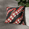 Red Octopus Kraken Tentacles Ink Black Art Spun Polyester Square Pillow Case 14 × Home Decor