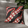 Red Octopus Kraken Tentacles Ink Black Art Spun Polyester Square Pillow Case 16 × Home Decor