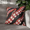 Red Octopus Kraken Tentacles Ink Black Art Spun Polyester Square Pillow Case 18 × Home Decor