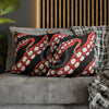 Red Octopus Kraken Tentacles Ink Black Art Spun Polyester Square Pillow Case Home Decor