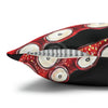 Red Octopus Kraken Tentacles Ink Black Art Spun Polyester Square Pillow Case Home Decor