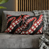 Red Octopus Kraken Tentacles Ink Black Art Spun Polyester Square Pillow Case Home Decor