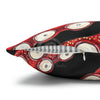 Red Octopus Kraken Tentacles Ink Black Art Spun Polyester Square Pillow Case Home Decor