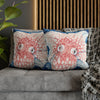 Red Octopus Kraken Tentacles Ink Blue Map Art Spun Polyester Square Pillow Case Home Decor