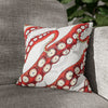 Red Octopus Kraken Tentacles Ink White Art Spun Polyester Square Pillow Case 14 × Home Decor