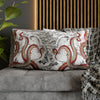 Red Octopus Kraken Tentacles Vintage Map Ink Art Spun Polyester Square Pillow Case Home Decor