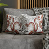 Red Octopus Kraken Tentacles Vintage Map Ink Art Spun Polyester Square Pillow Case Home Decor