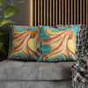 Red Octopus Kraken Watercolor Teal Art Spun Polyester Square Pillow Case Home Decor