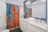 Red Octopus Soft Pastel Art Shower Curtains Home Decor