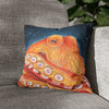 Red Octopus Stars Watercolor Art Spun Polyester Square Pillow Case 14 × Home Decor