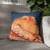 Red Octopus Stars Watercolor Art Spun Polyester Square Pillow Case 16 × Home Decor