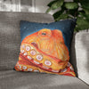 Red Octopus Stars Watercolor Art Spun Polyester Square Pillow Case 18 × Home Decor
