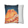 Red Octopus Stars Watercolor Art Spun Polyester Square Pillow Case Home Decor