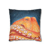 Red Octopus Stars Watercolor Art Spun Polyester Square Pillow Case Home Decor