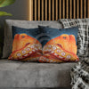 Red Octopus Stars Watercolor Art Spun Polyester Square Pillow Case Home Decor