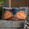 Red Octopus Stars Watercolor Art Spun Polyester Square Pillow Case Home Decor