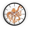 Red Pacific Octopus And The Bubbles Art Wall Clock Black / White 10 Home Decor