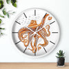 Red Pacific Octopus And The Bubbles Art Wall Clock Home Decor