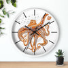 Red Pacific Octopus And The Bubbles Art Wall Clock Home Decor