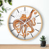 Red Pacific Octopus And The Bubbles Art Wall Clock Home Decor