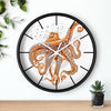 Red Pacific Octopus And The Bubbles Art Wall Clock Home Decor