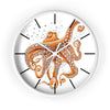 Red Pacific Octopus And The Bubbles Art Wall Clock White / 10 Home Decor