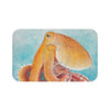 Red Pacific Octopus Watercolor Ink Art Bath Mat 34’ × 21’ Home Decor