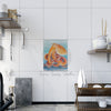 Red Pacific Octopus Watercolor Ink Art Ceramic Photo Tile Home Decor