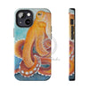 Red Pacific Octopus Watercolor Ink Art Mate Tough Phone Cases Iphone 13 Mini Case