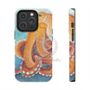 Red Pacific Octopus Watercolor Ink Art Mate Tough Phone Cases Iphone 14 Pro Case