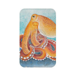 Red Pacific Octopus Watercolor Ink Ii Art Bath Mat 34’ × 21’ Home Decor