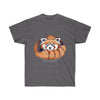 Red Panda Bear Ink Art Dark Unisex Ultra Cotton Tee Charcoal / S T-Shirt