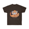 Red Panda Bear Ink Art Dark Unisex Ultra Cotton Tee Chocolate / S T-Shirt
