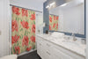 Red Poppies On Beige Watercolor Art Shower Curtain Home Decor