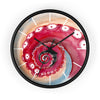 Red Tentacle Octopus Watercolor Ink Art Wall Clock Black / 10 Home Decor