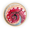 Red Tentacle Octopus Watercolor Ink Art Wall Clock Home Decor