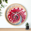 Red Tentacle Octopus Watercolor Ink Art Wall Clock Home Decor