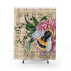 Save Our Bees Floral Chic Shower Curtain 71X74 Home Decor