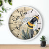 Save Our Bees Music Vintage Watercolor Art Wall Clock Home Decor