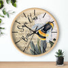 Save Our Bees Music Vintage Watercolor Art Wall Clock Wooden / Black 10 Home Decor