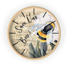 Save Our Bees Music Vintage Watercolor Art Wall Clock Wooden / White 10 Home Decor