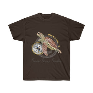 Save The Sea Turtles Art Dark Unisex Ultra Cotton Tee Chocolate / S T-Shirt