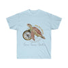 Save The Sea Turtles Art Ultra Cotton Tee Light Blue / S T-Shirt