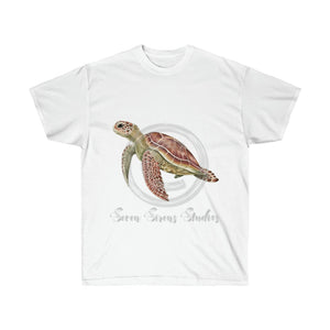 Sea Turtle Art Ultra Cotton Tee White / S T-Shirt