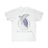 Sea Turtle Blue Purple Ink Watercolor Art Ultra Cotton Tee White / S T-Shirt