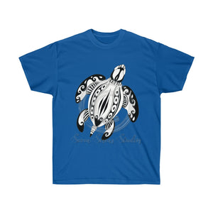 Sea Turtle Tribal Tattoo Ink Art Dark Unisex Ultra Cotton Tee Royal / S T-Shirt