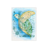 Sea Turtle Vintage Map Nautical Watercolor Art Ceramic Photo Tile 6 × 8 / Matte Home Decor
