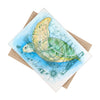 Sea Turtle Vintage Map Nautical Watercolor Art Ceramic Photo Tile Home Decor
